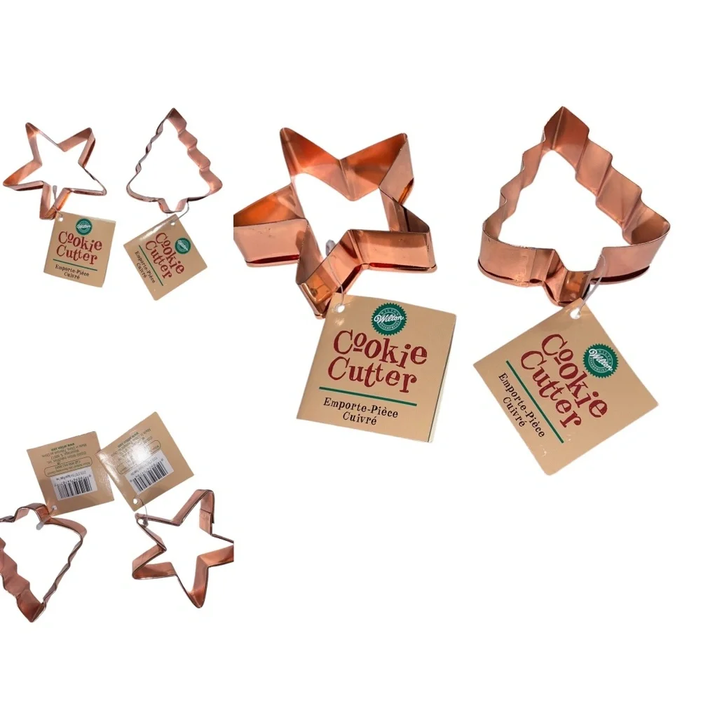 NWT Vintage Wilton Christmas‎ Tree Star Holiday Copper Clad Cookie Cutter Baking